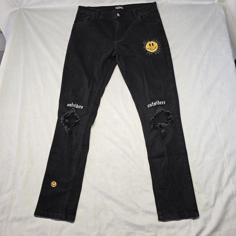 Life‎ Of An Outsider Outsiderz Skinny Jeans Men Size 38x34 Black